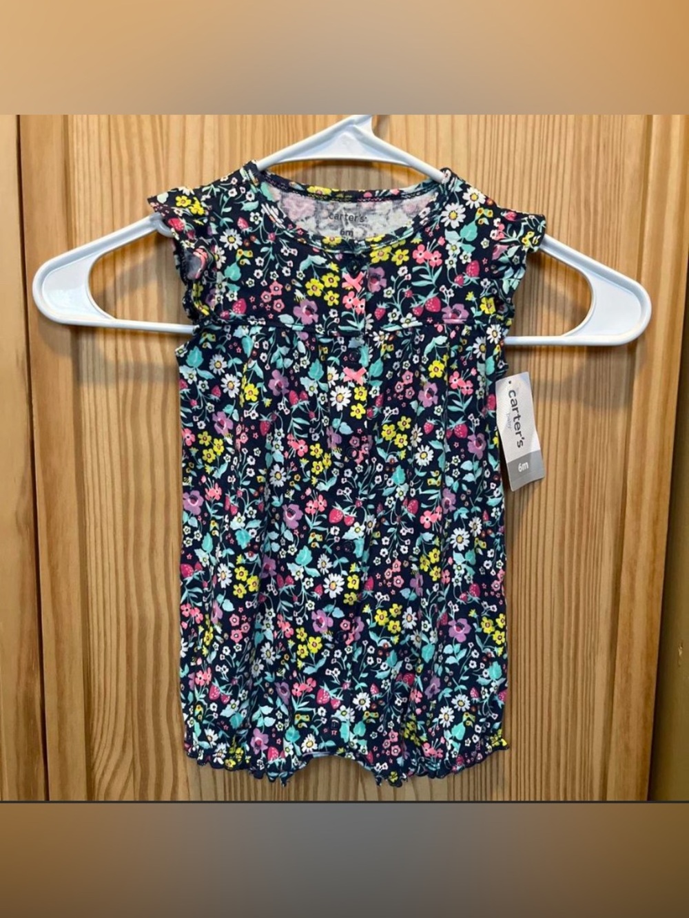 NWT Carter's Navy Floral Dress with Bright Multi Flowers